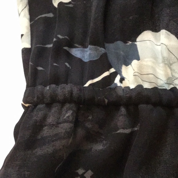 Aritzia Babaton Bennett Silk Mini Dress, Black With Floral Print, size XS - Picture 6 of 15